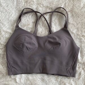 ❤️ Lululemon Like a Cloud Ribbed Longline Bra Grey Size 6